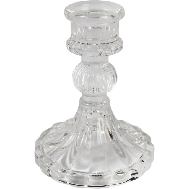 Świecznik na świecę stołową Klasyczny wys. 10 cm transparentny