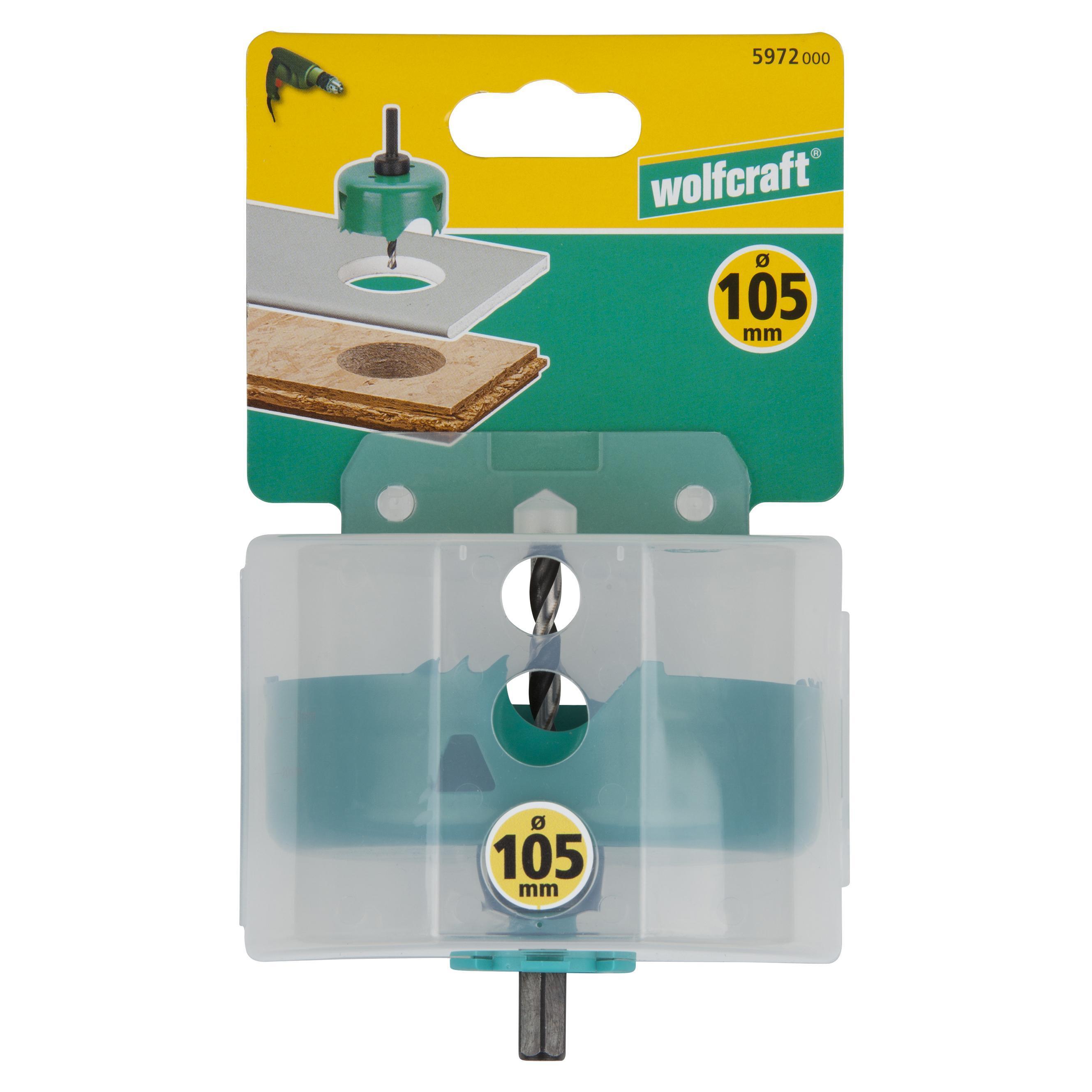 Sierra de corona WOLFCRAFT de 105 mm de diámetro 6 caras - 4