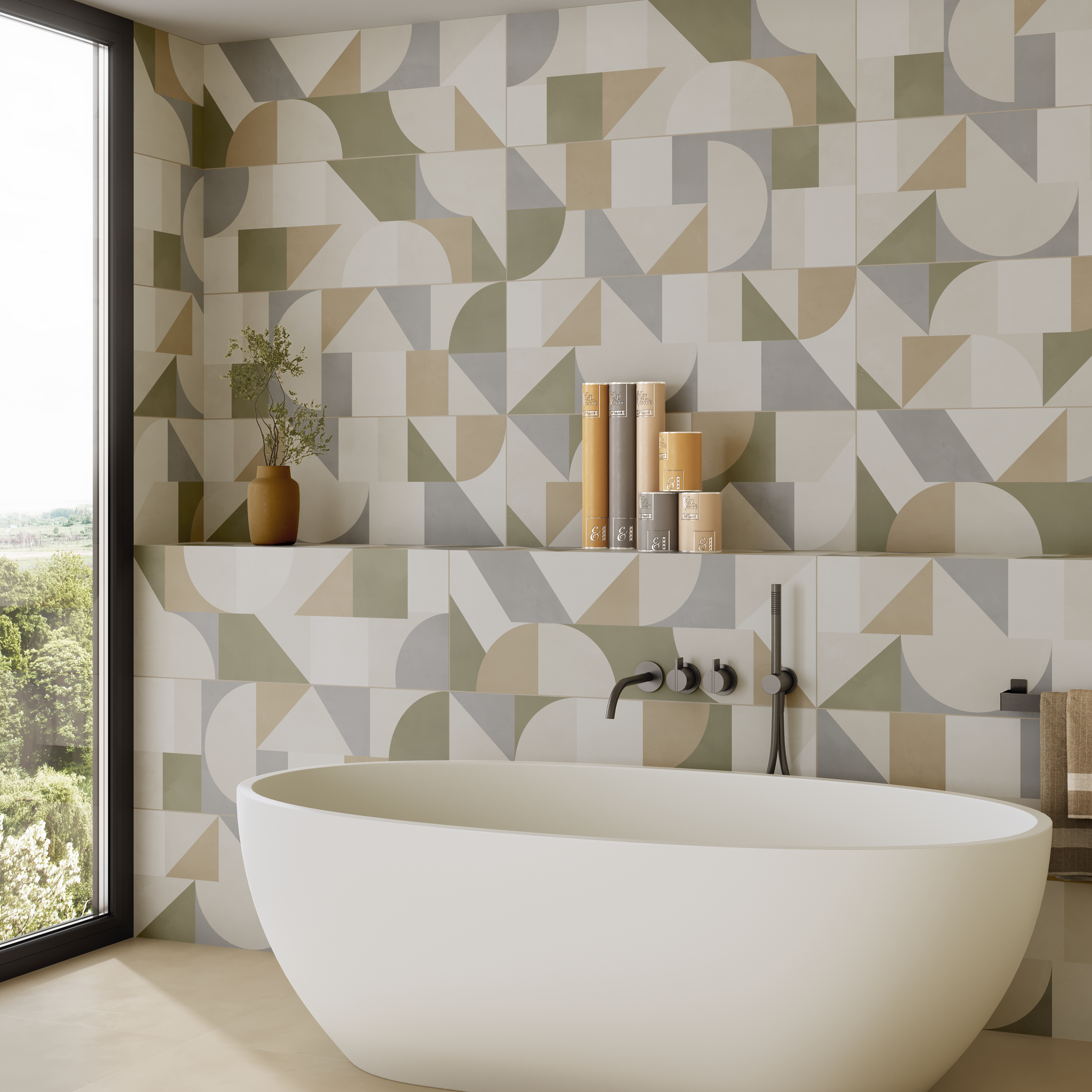 Carrelage mur intérieur effet béton multicouleur Olympia l.33.3 x L.90 cm ARTENS - 2