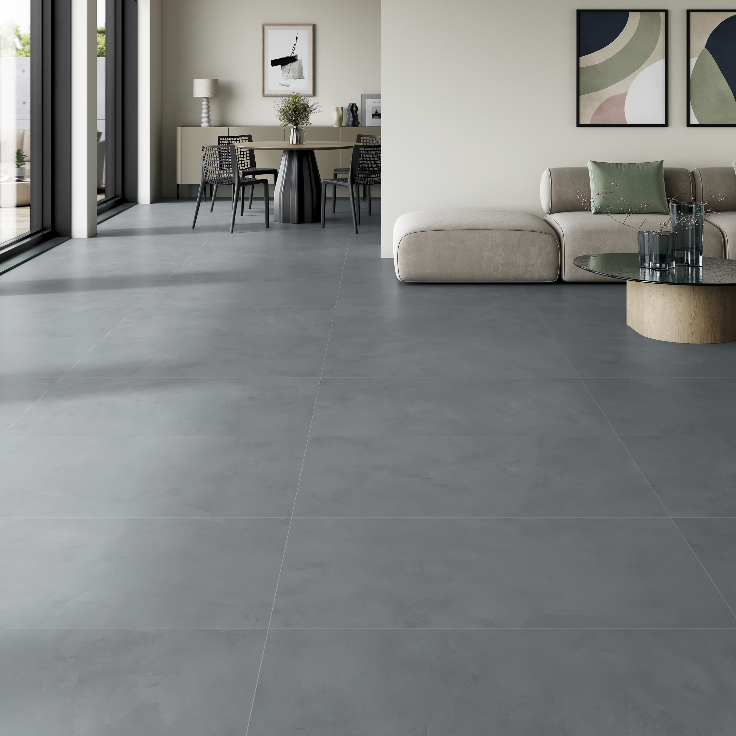Carrelage sol/mur intérieur effet béton bleu foncé Olympia l.59.5xL.120cm ARTENS - 3