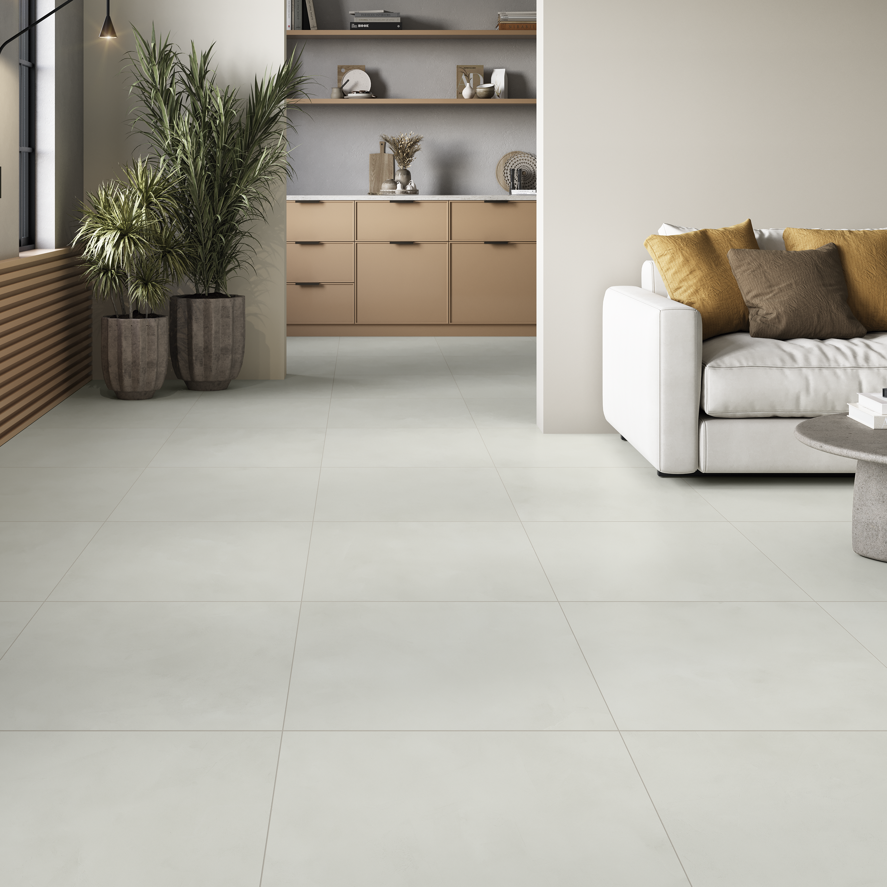 Carrelage sol/mur intérieur effet béton blanc Olympia l.59.5 x L.59.5 cm ARTENS - 2