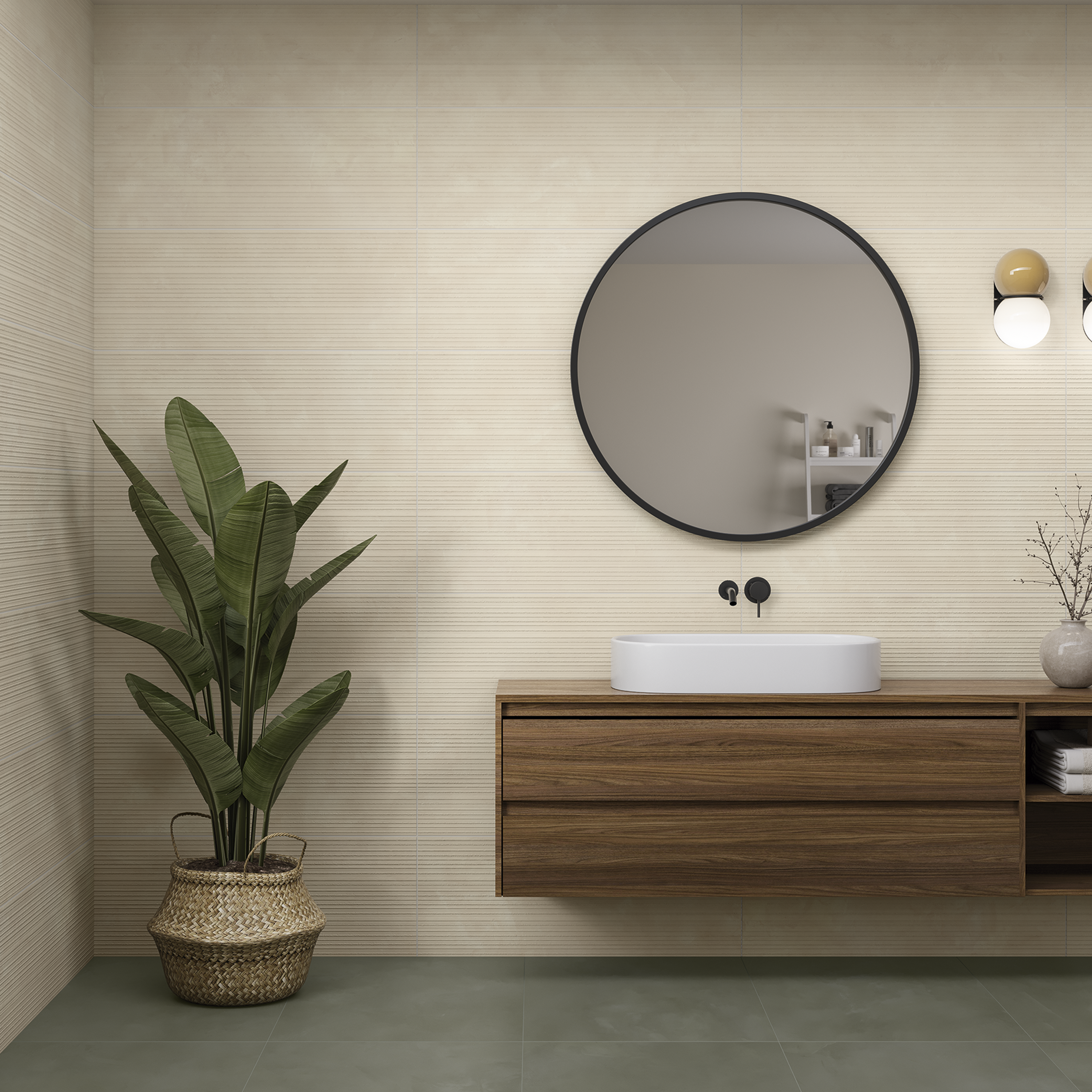 Carrelage mur intérieur effet béton beige Olympia l.33.3 x L.90 cm ARTENS - 3