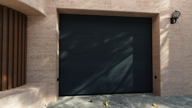 Porte garage sectionnelle moto ESSENTIEL rainures L H.200 x l.240 gris anthraci