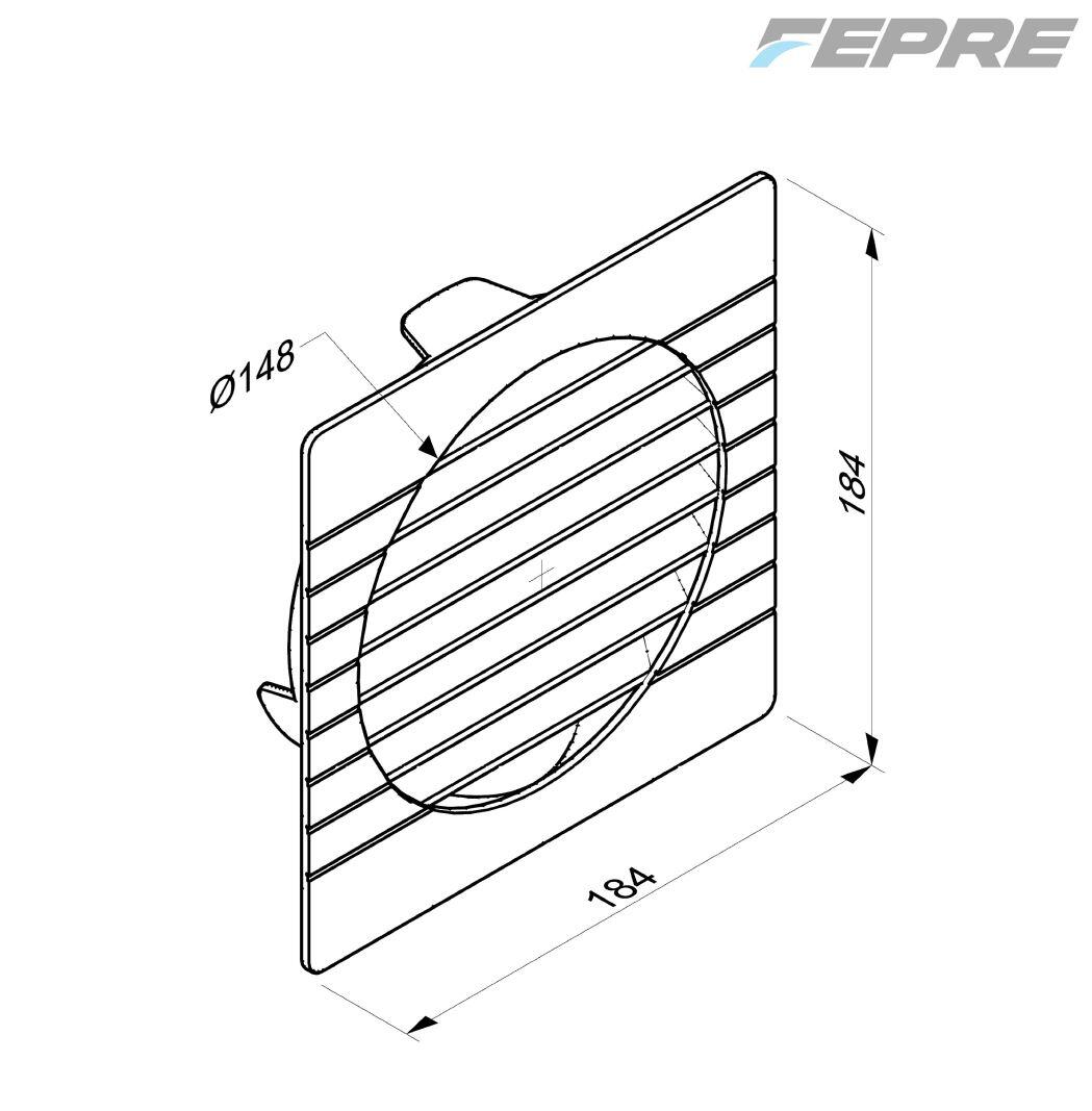 Grelha de ventilação TUBO EXTERIOR 16CM - 3