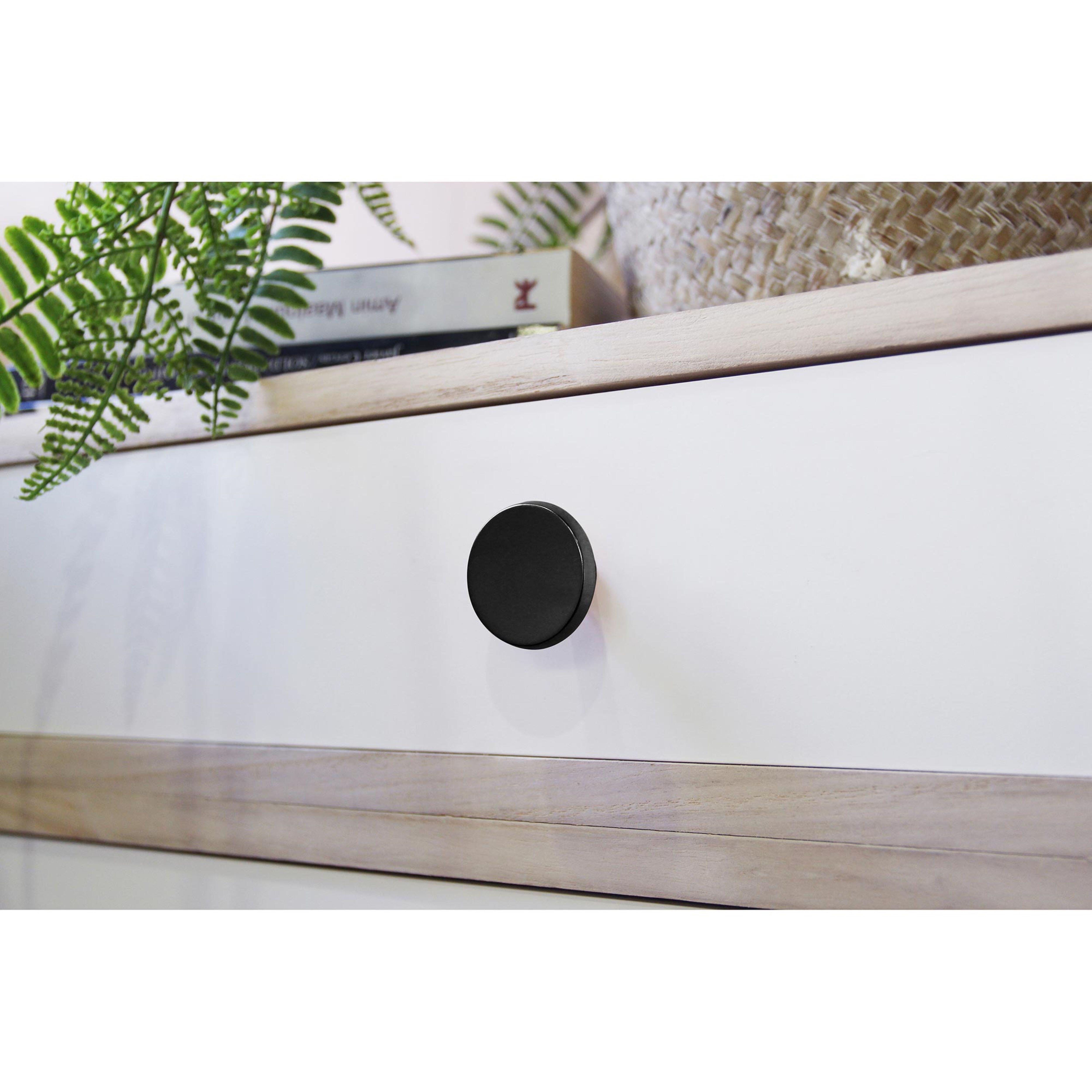 Pomo redondo tirador de mueble metálico negro mate mod.774 Ø35mm - 4