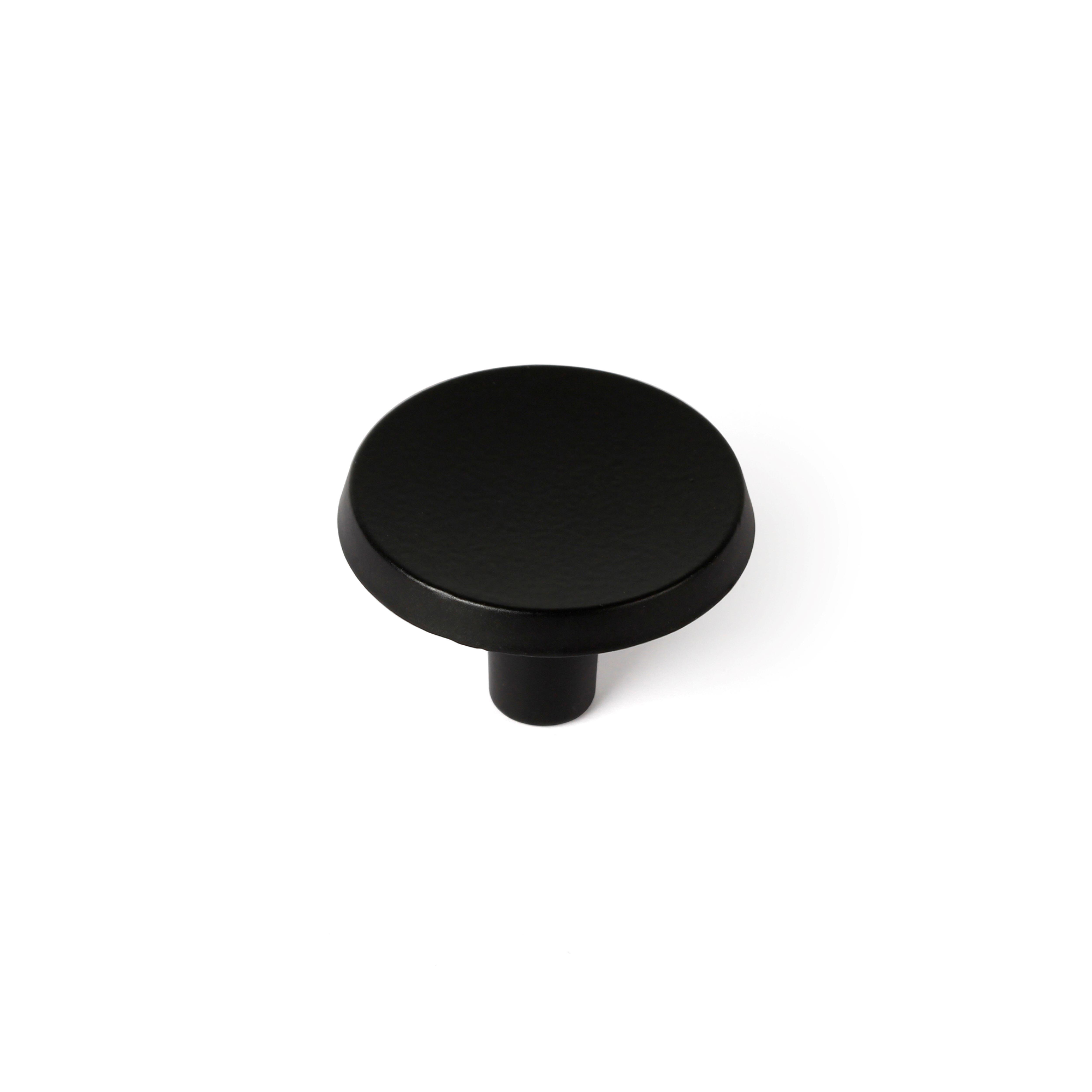 Pomo redondo tirador de mueble metálico negro mate mod.774 Ø35mm - 2