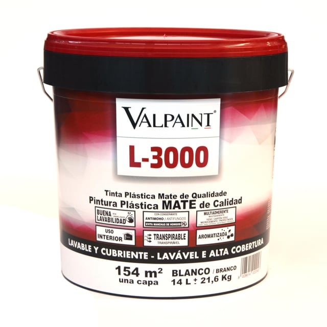 PINTURA PLASTICA BLANCA MATE 14L L3000