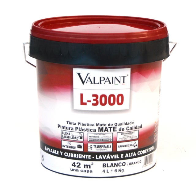 PINTURA PLASTICA INTERIOR/EXTERIOR MATE L3000 BLANCO