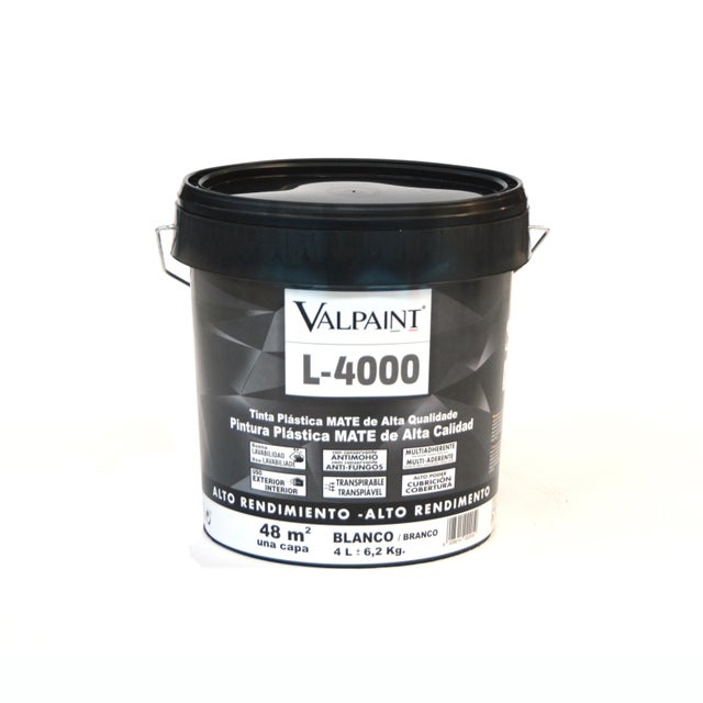 PINTURA PLASTICA BLANCA MATE 4L L4000