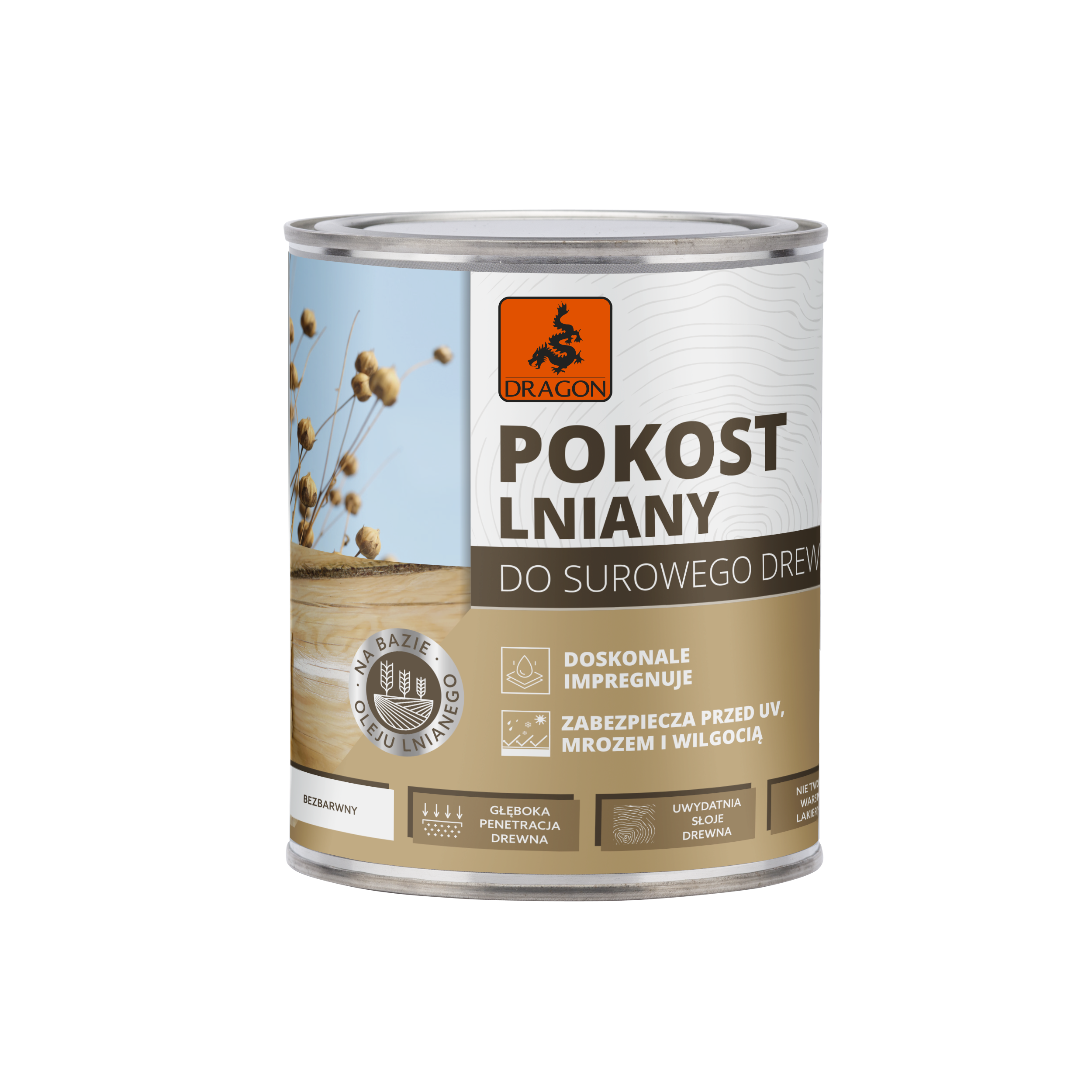 Podkład impregnujący do drewna POKOST LNIANY 0.75 l DRAGON