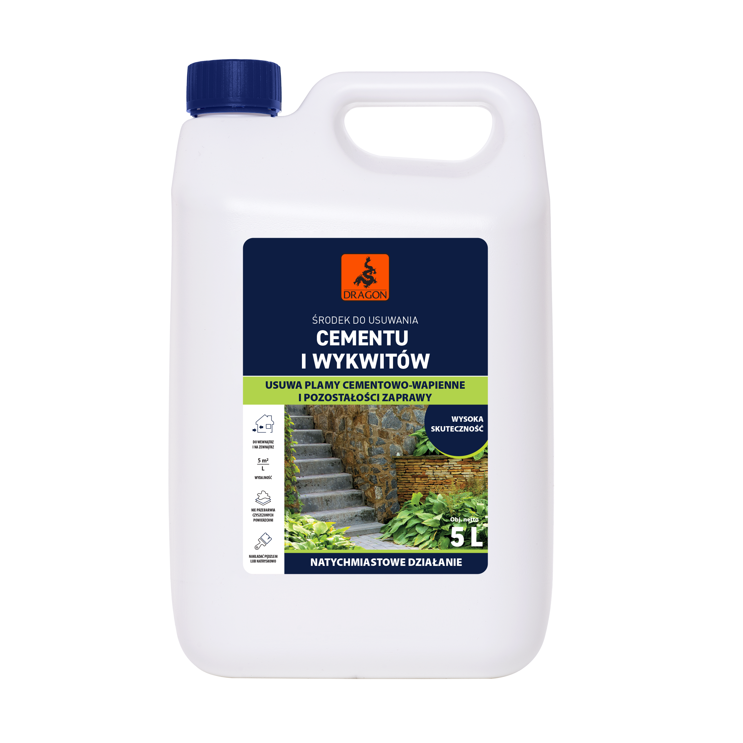 Środek do usuwania cementu i wykwitów 5 l usuwa plamy DRAGON