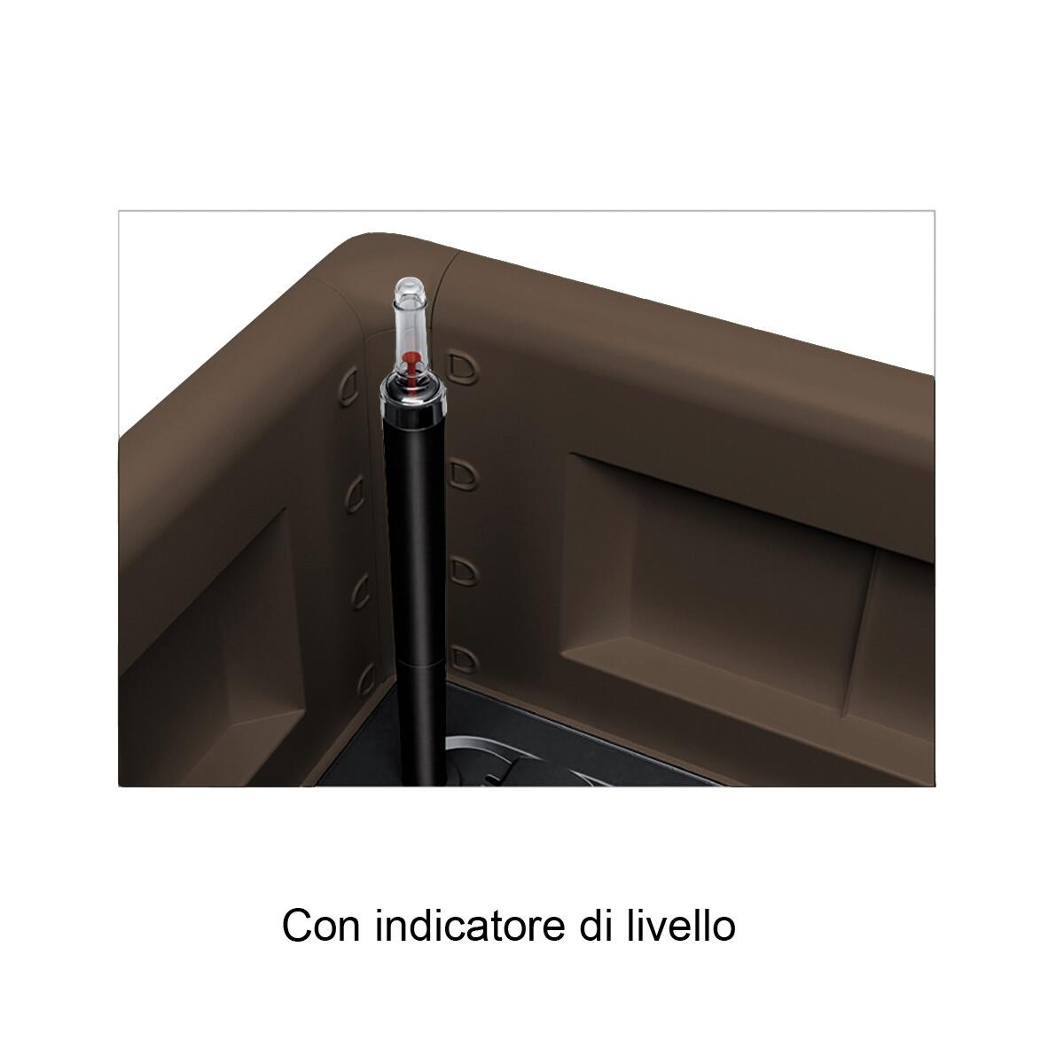 Fioriera autoirrigante Natural Deluxe STEFANPLAST in polipropilene marrone H 33 x L 100 x P 43 cm - 8