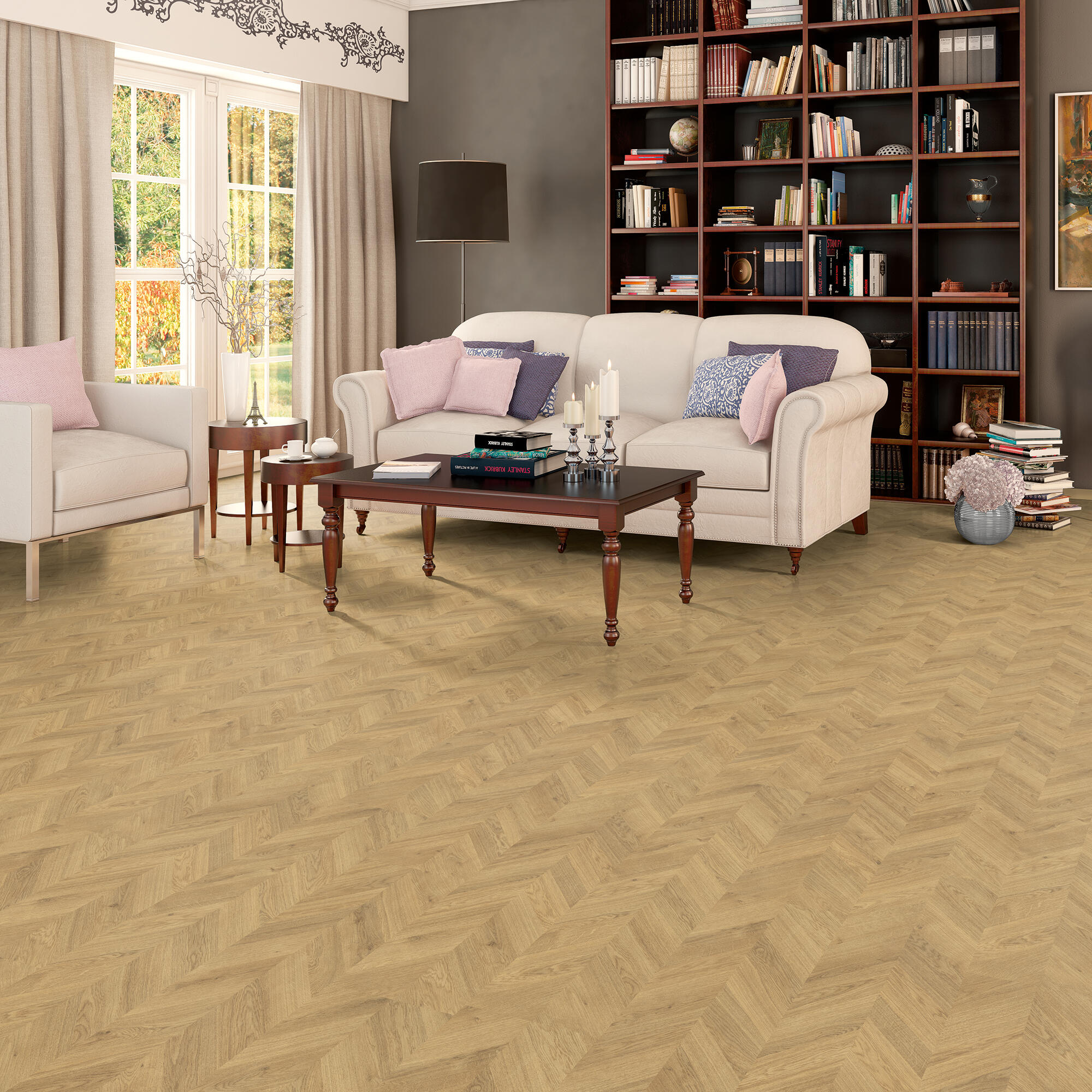 Panele podłogowe laminowane jodełka AC5 8 mm Artens Maela naturalne drewno - 6