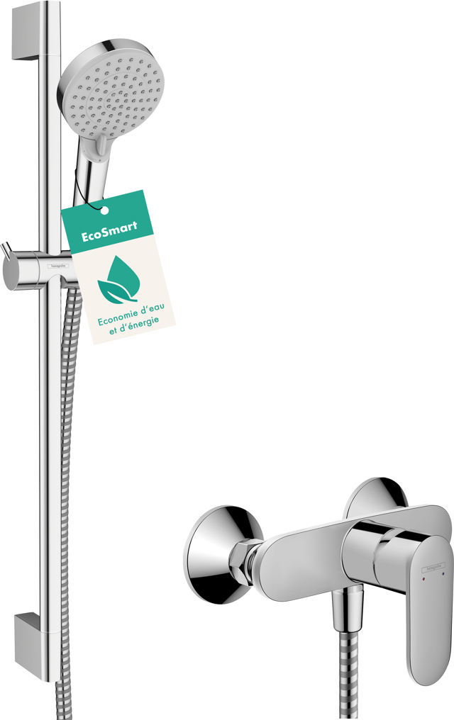 Ensemble de douche avec mitigeur HANSGROHE Vernis blend eco chromé