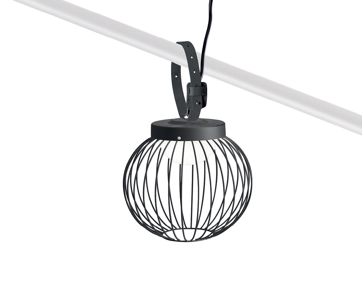 Lampadario LED design Cage nero, luce naturale 1700 lumen, SOVIL, IP65 - 2