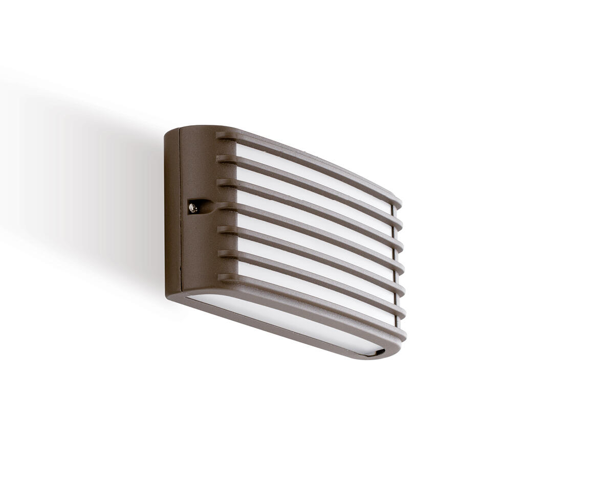 Applique LED moderno da esterno Grid marrone IP65, luce bianco naturale 1070 lumen, SOVIL - 3