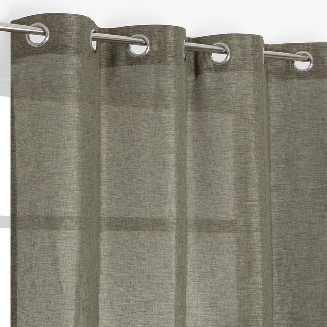 Voilage semi-transparent, Olena, kaki H.240 x l.140 cm