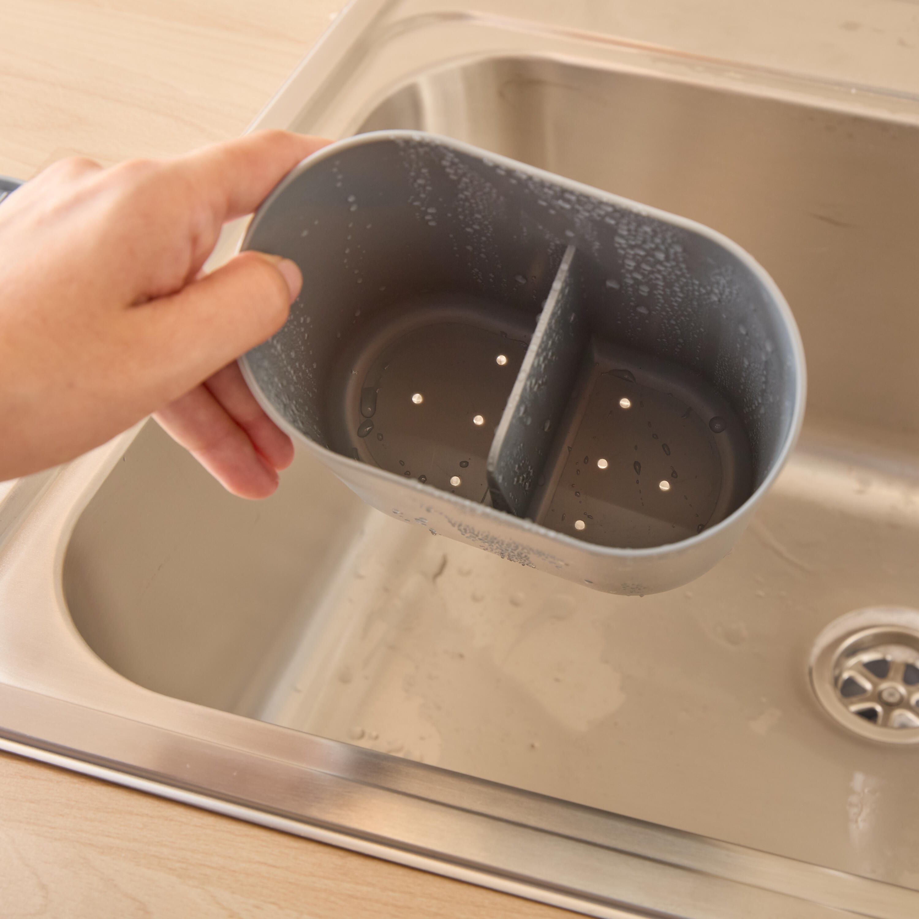 Cubertero escurridor con bandeja Eleki Delinia gris - 8