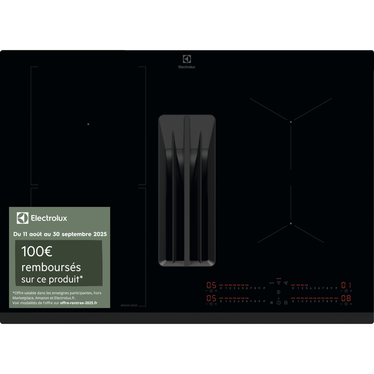 Plaque à induction aspirante 4 feux L.68 cm ELECTROLUX KCC73443 Noir — free download