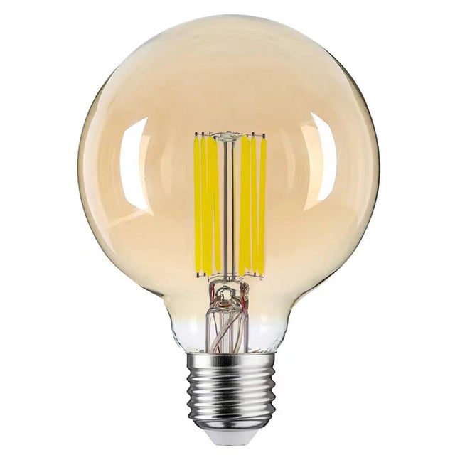 Bombilla decorativa LED filamento E27 clase A (mayor ahorro energético) forma globo 1470 lúmenes 7W color de la luz blanco neutro 4000K CRI 89-80 luz natural y fiel