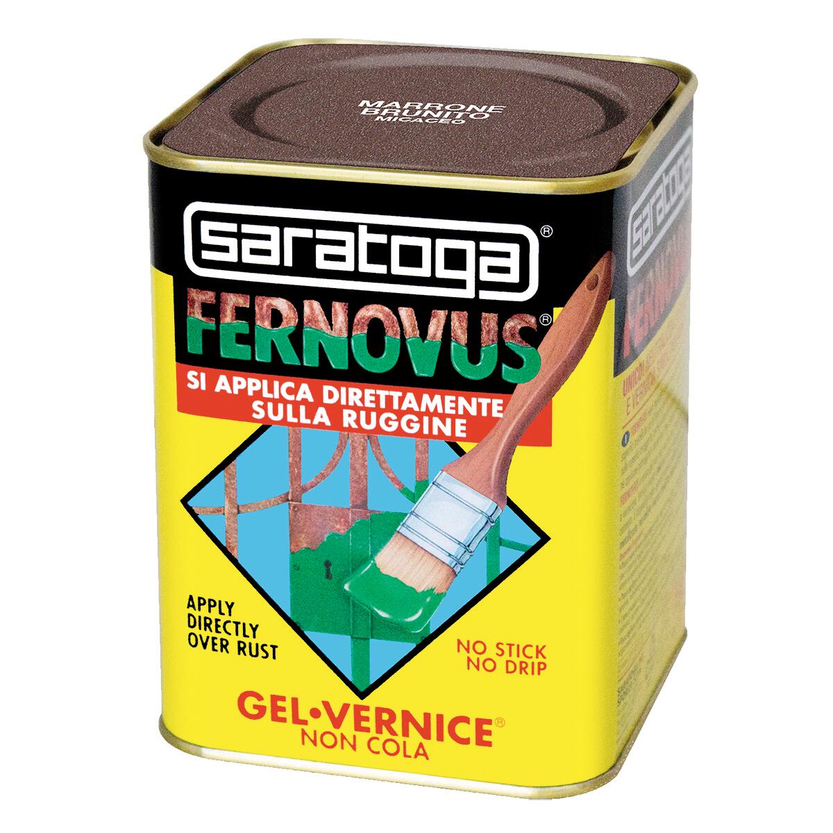 Vernice da esterno antiruggine per ferro SARATOGA Fernovus marrone brunito, metallizzato semi opaco, 0.75 l - 5