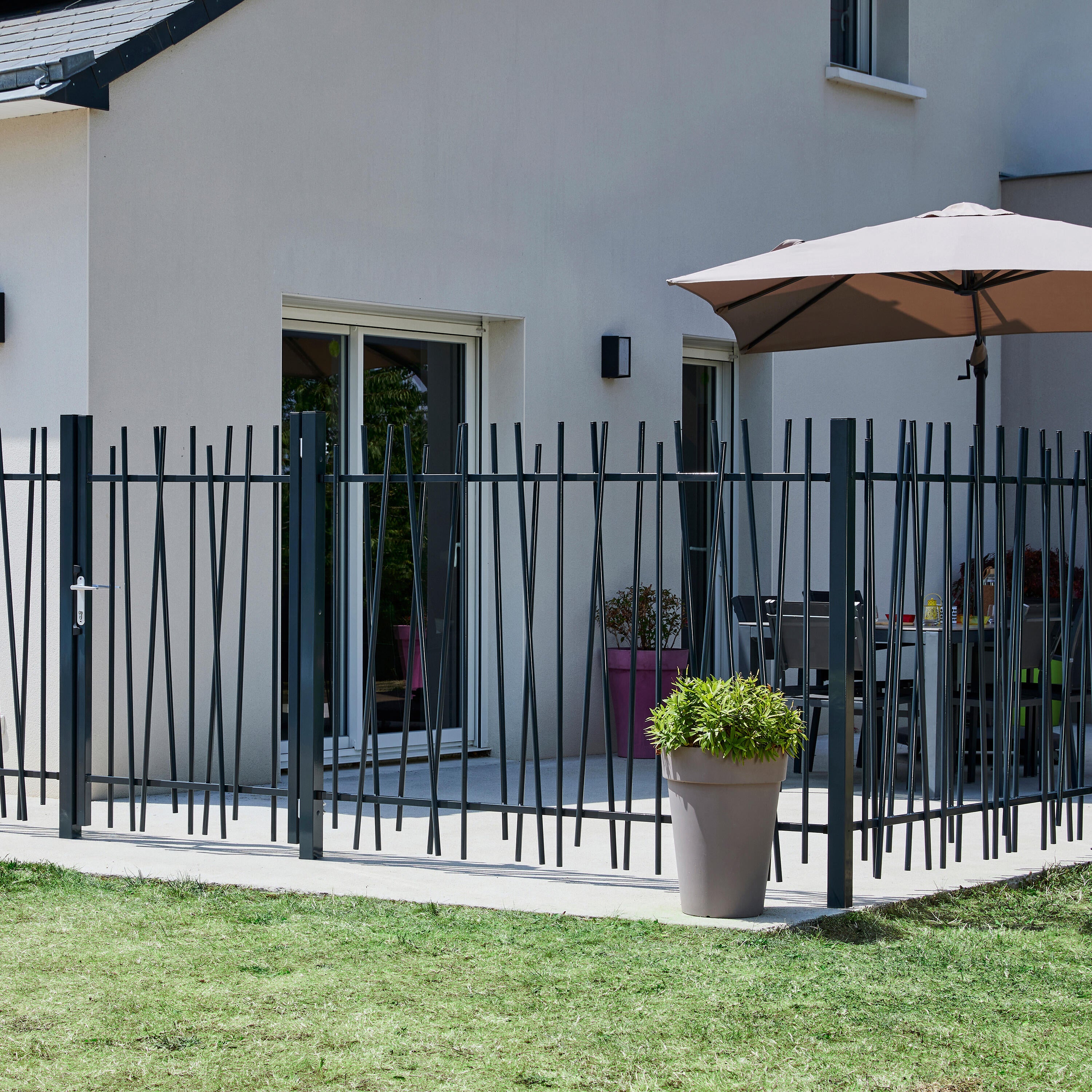 Portillon soudé Elixir Tao gris anthracite a fixer DIRICKX, l.100x H.120 cm - 2