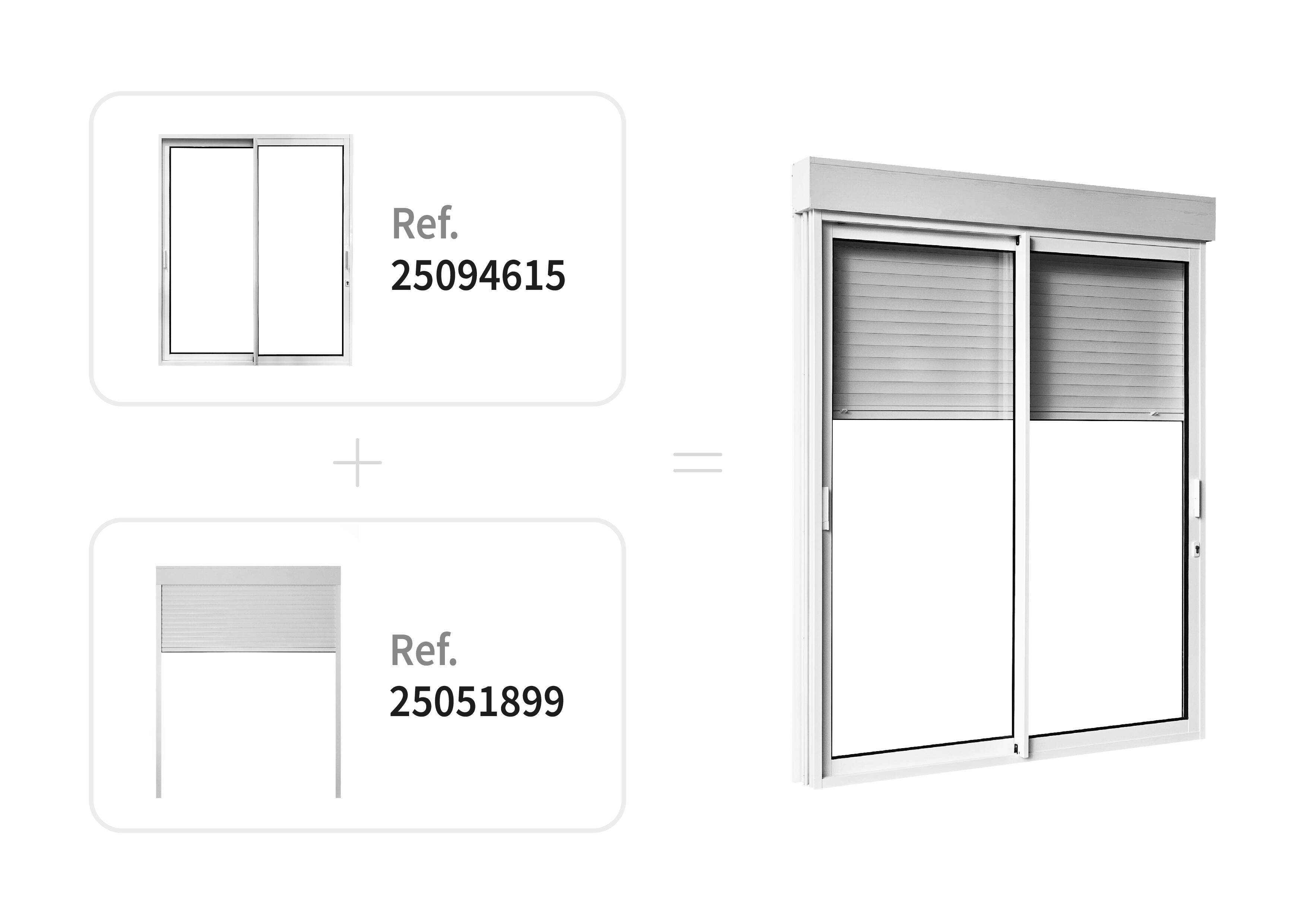 Baie coulissante aluminium H 215 x L 210 cm à rupture de pont thermique 3 points blanche - 3