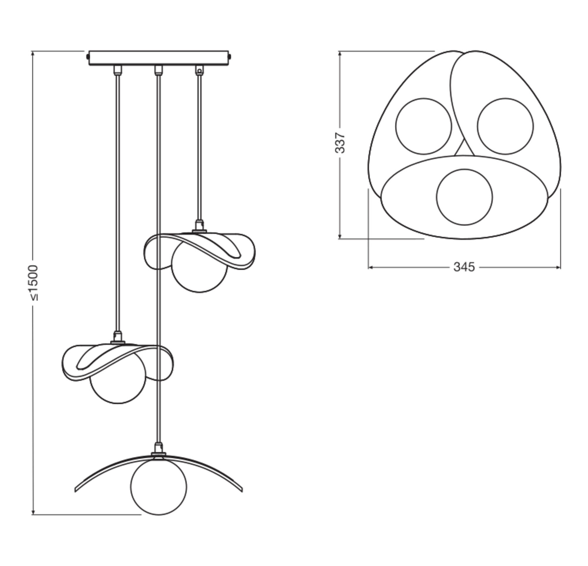 Lámpara de techo colgante beige 1 luz G9 Pearl 33.7 cm de ancho - 5