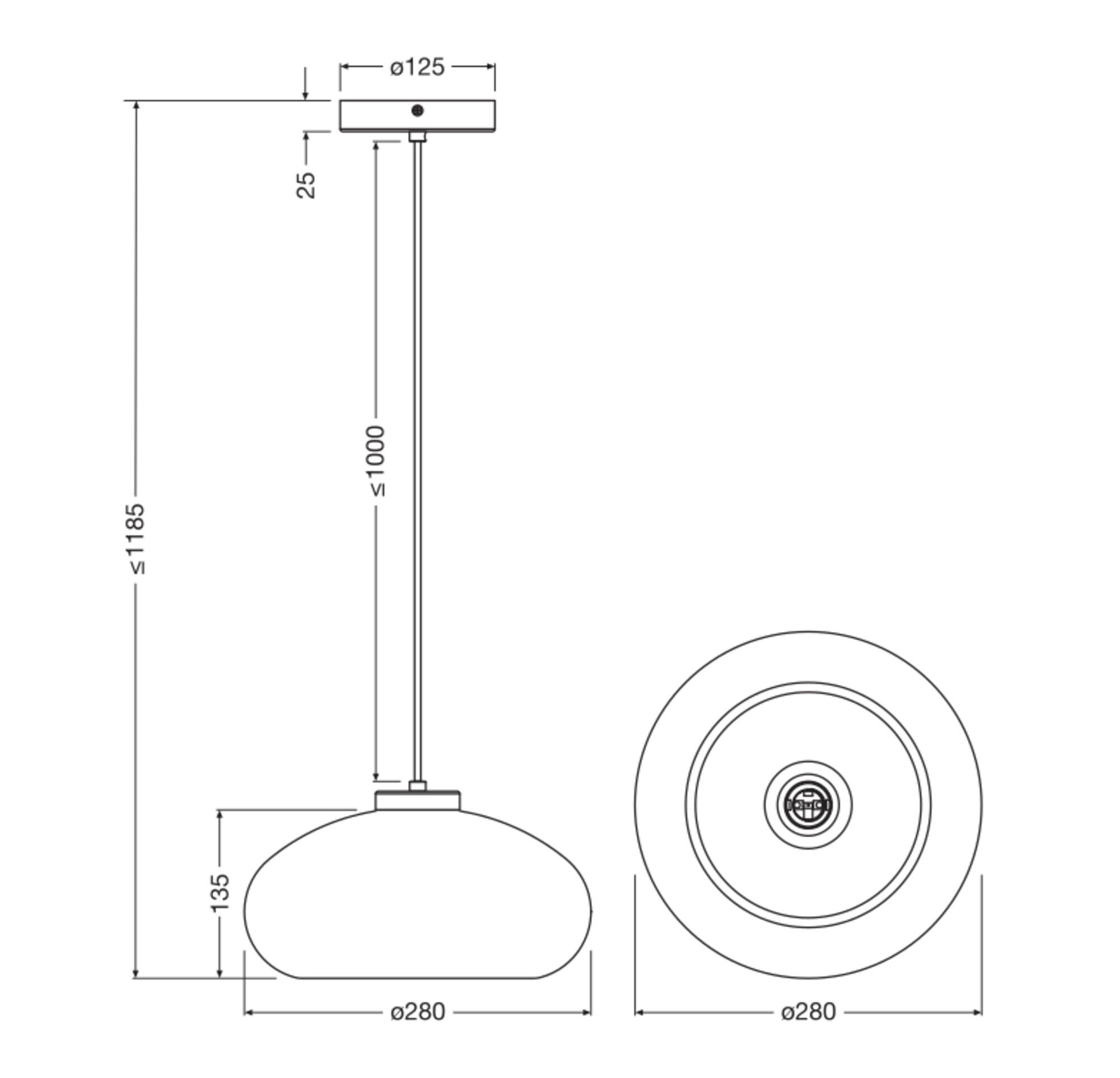 Lámpara de techo colgante de cristal negra 1 luz E27 Audrey 28 cm - 4