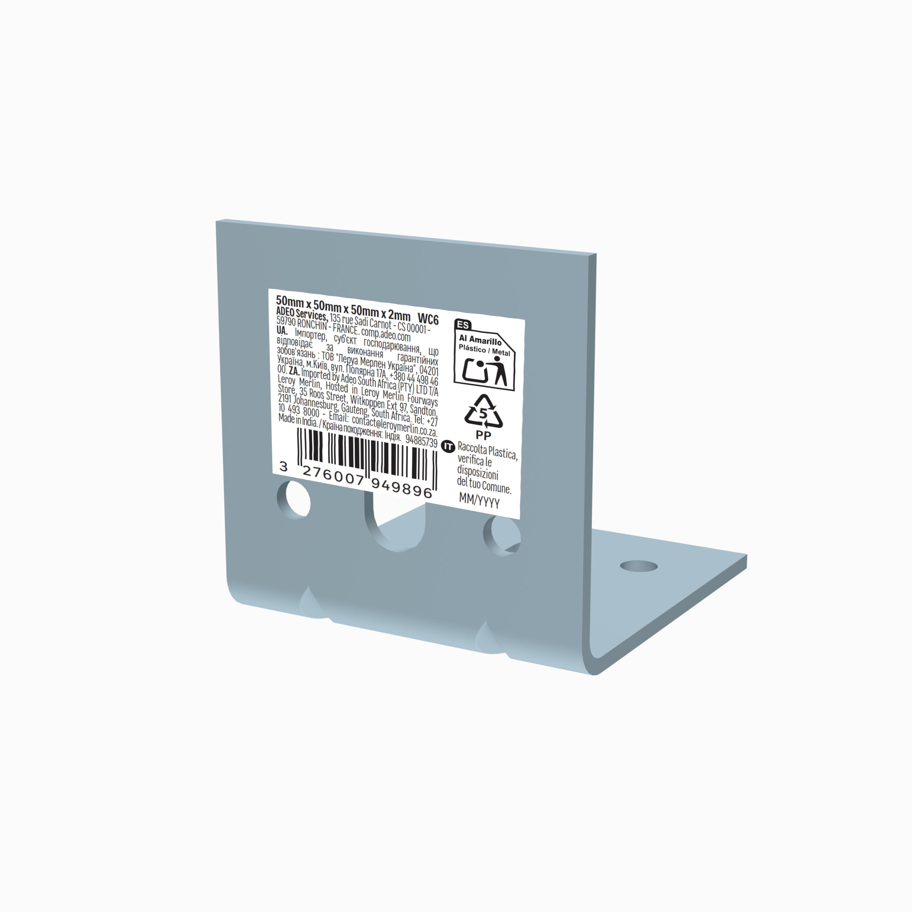Esquadro regulável 50x50x50x2MM zincado - 5