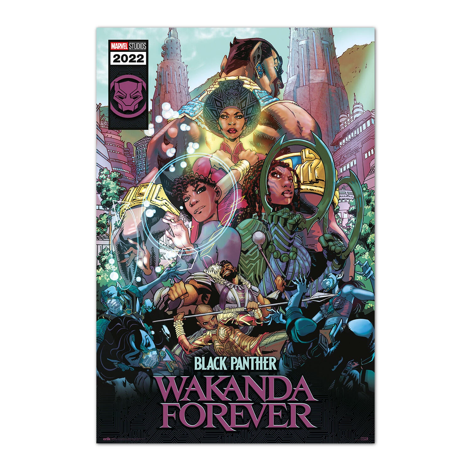 Póster Cine rectangular de 61 x 91.5 cm. Papel Marvel Black Panther ...