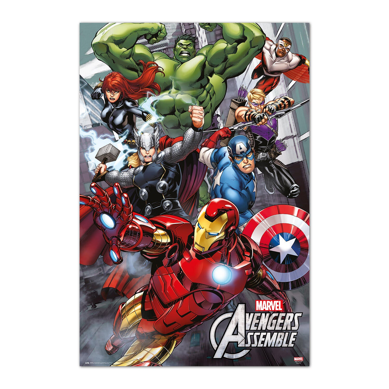 Póster Cine rectangular de 61 x 91.5 cm. Papel Marvel Los Vengadores ...