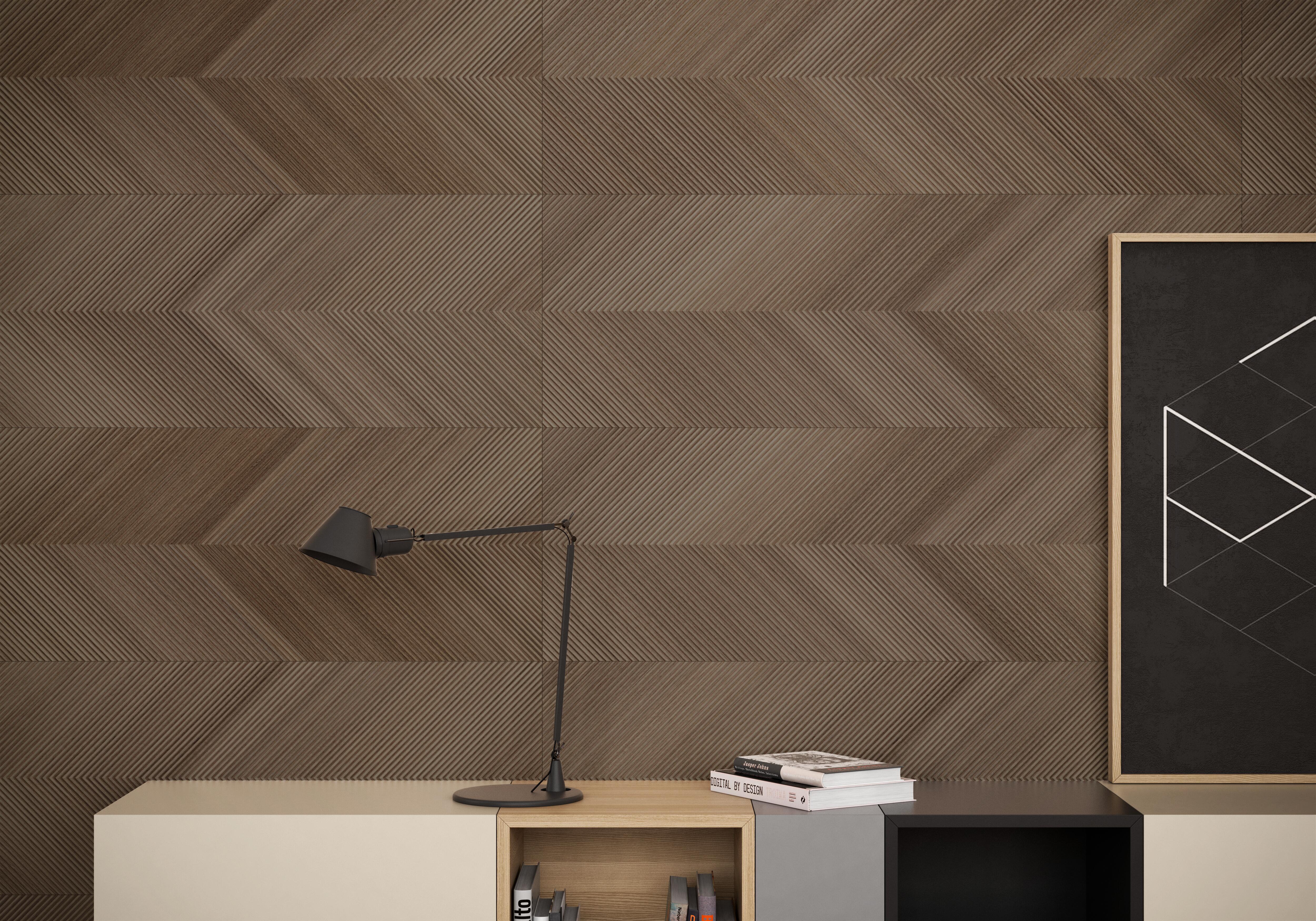 Azulejo cerámico eukalypt efecto madera marrón 40x120 cm saloni