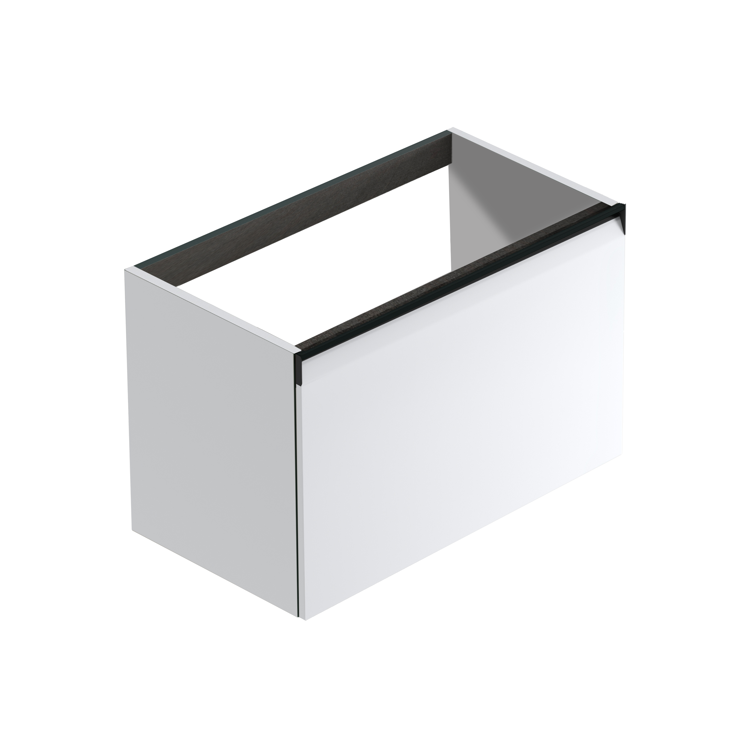 Mobile da bagno sospeso sotto lavabo L 59.5 x H 40 x P 45.5 cm bianco opaco, 1 cassetto Fusion - 4