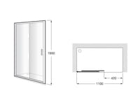 MAMPARA DE DUCHA FRONTAL CORREDERA ROCA URA NEW 110CM PLATA - 3
