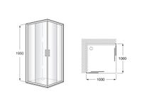 MAMPARA DE DUCHA ANGULAR CORREDERA ROCA URA NEW 100CM PLATA - 3