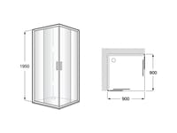 MAMPARA DE DUCHA ANGULAR CORREDERA ROCA URA NEW 90CM PLATA - 3