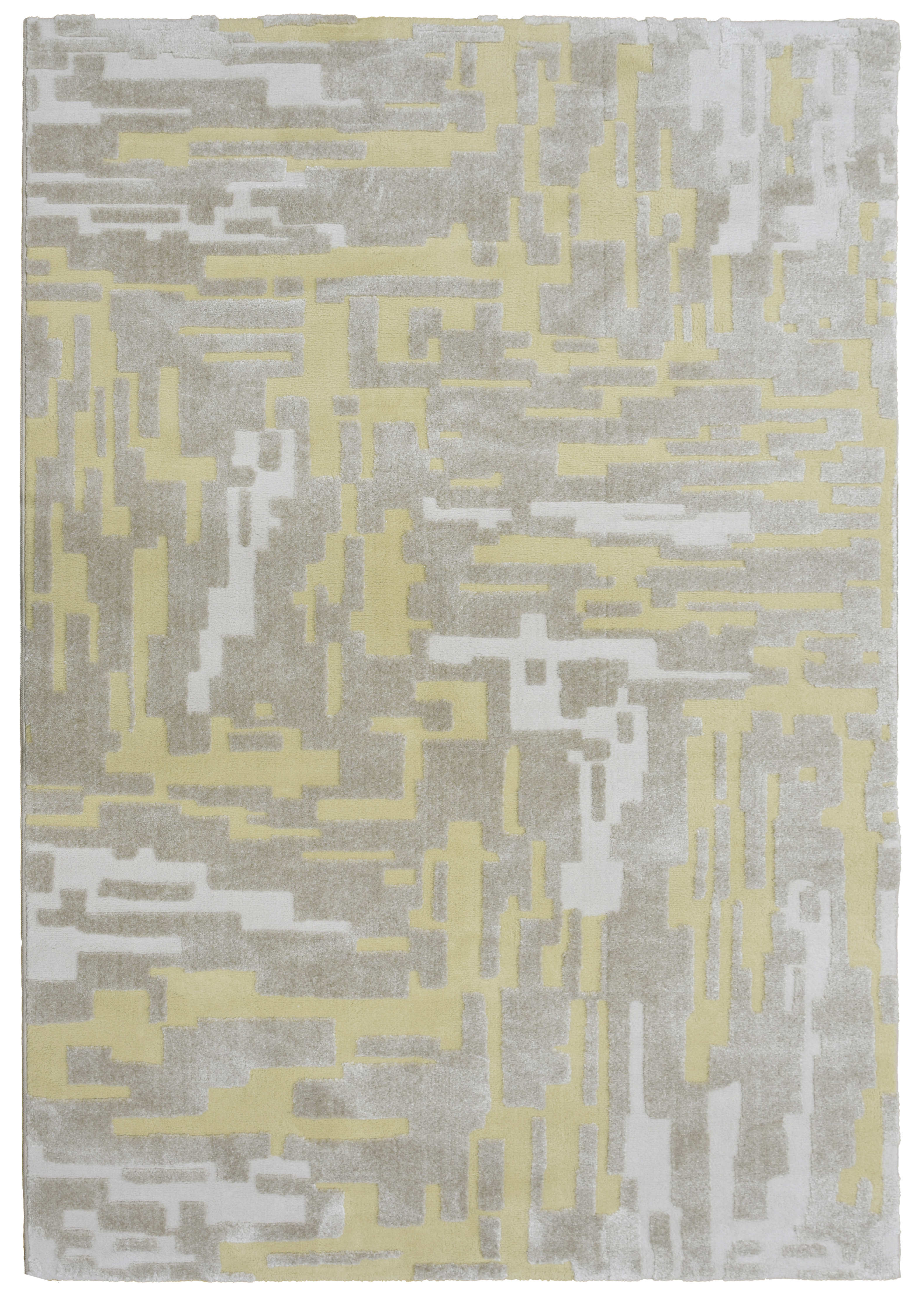 Alfombra poliéster pelo mediano baeza geométrico amarillo y beige 200x280cm