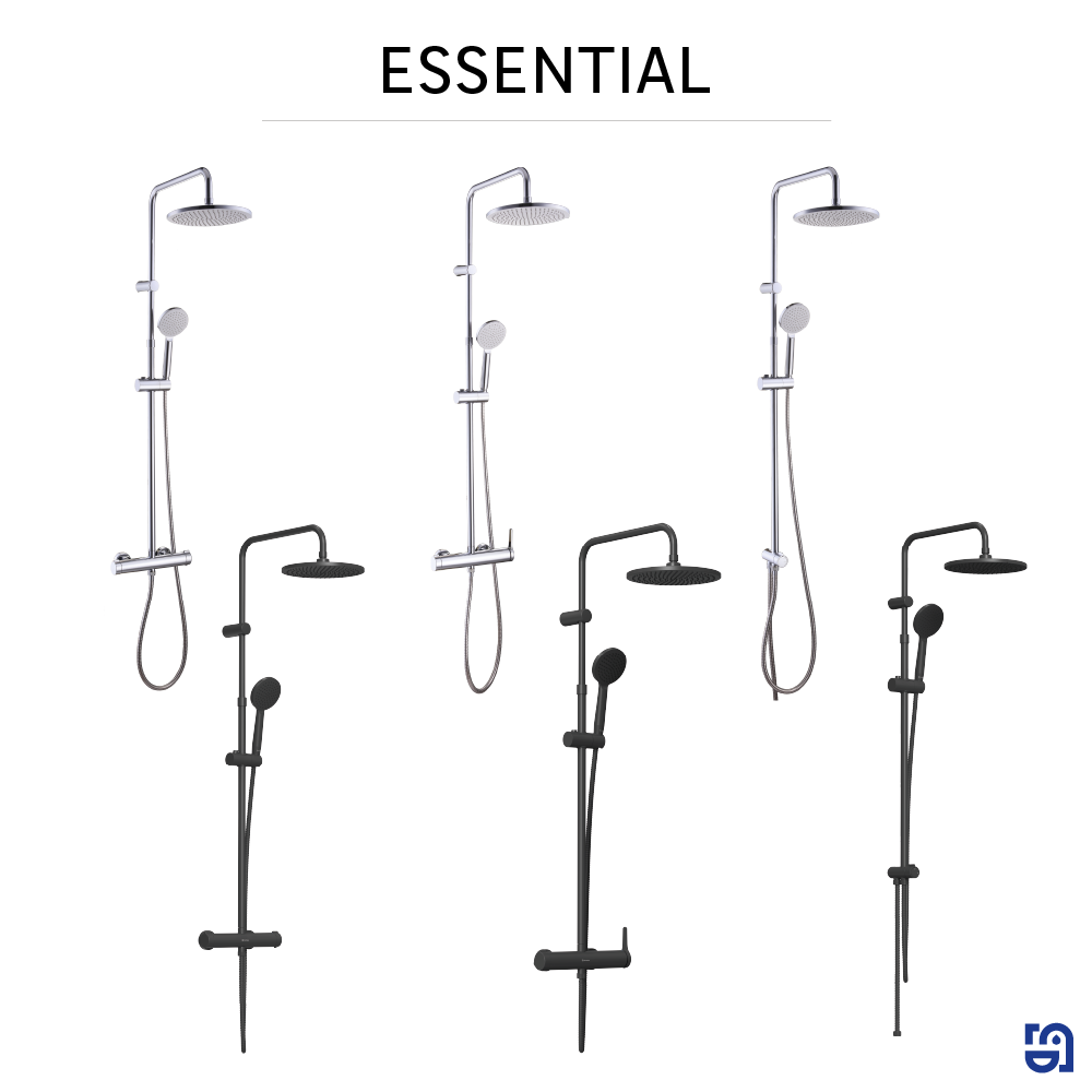 Colonna doccia con miscelatore Essential Sensea con rubinetto manuale cromo - 5