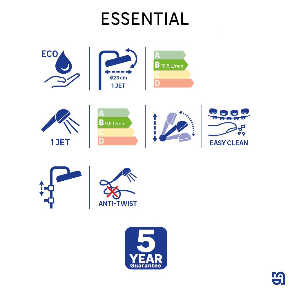 Conjunto de duche SEM TORNEIRA SENSEA ESSENTIAL - 7