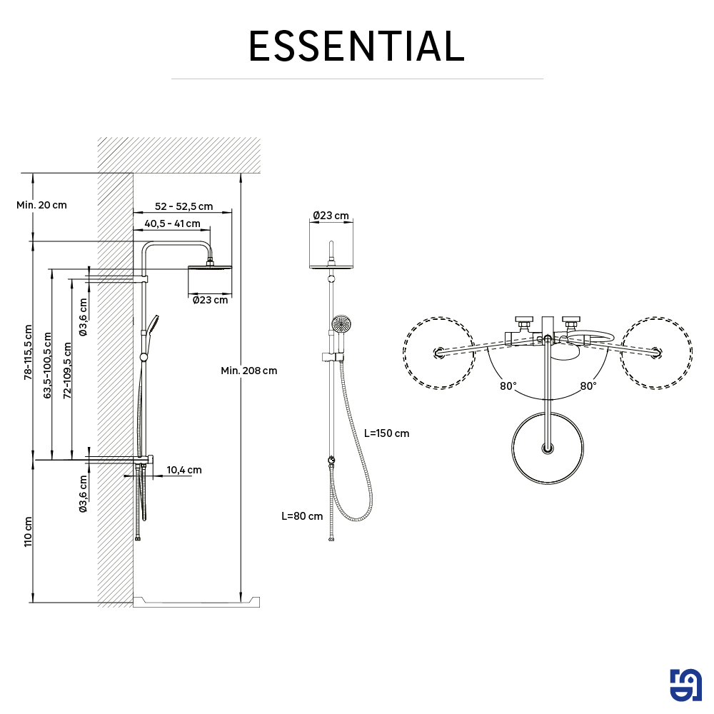 Conjunto de duche SEM TORNEIRA SENSEA ESSENTIAL - 5