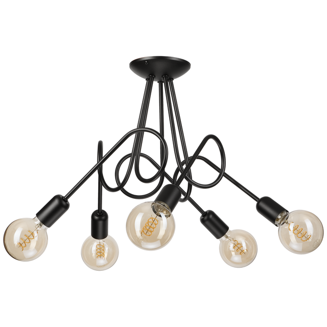 Lampa sufitowa Lizzy czarna 5 x E27 Lamkur