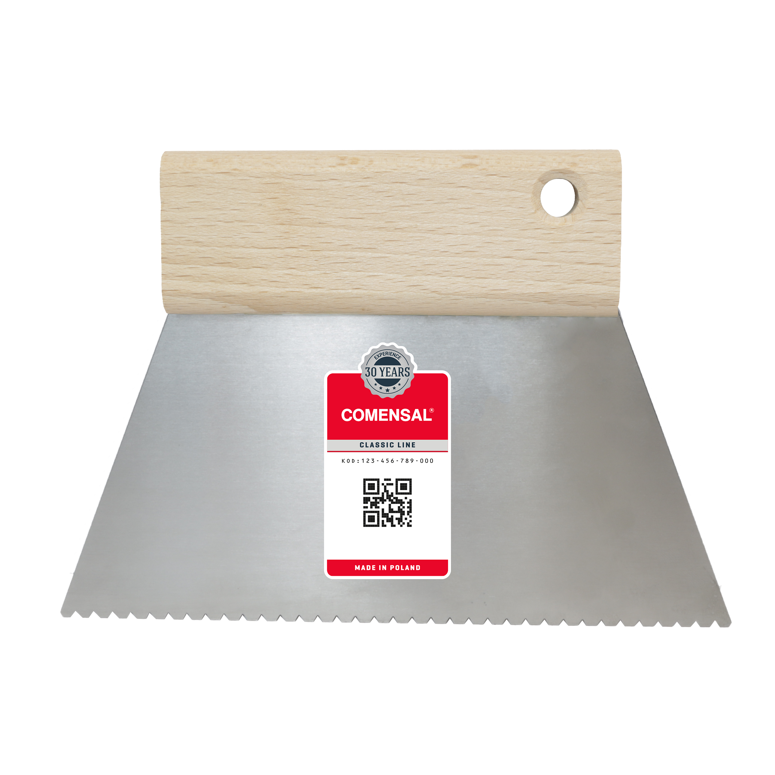 Szpachla trapezowa 18 cm ząb B3 COMENSAL