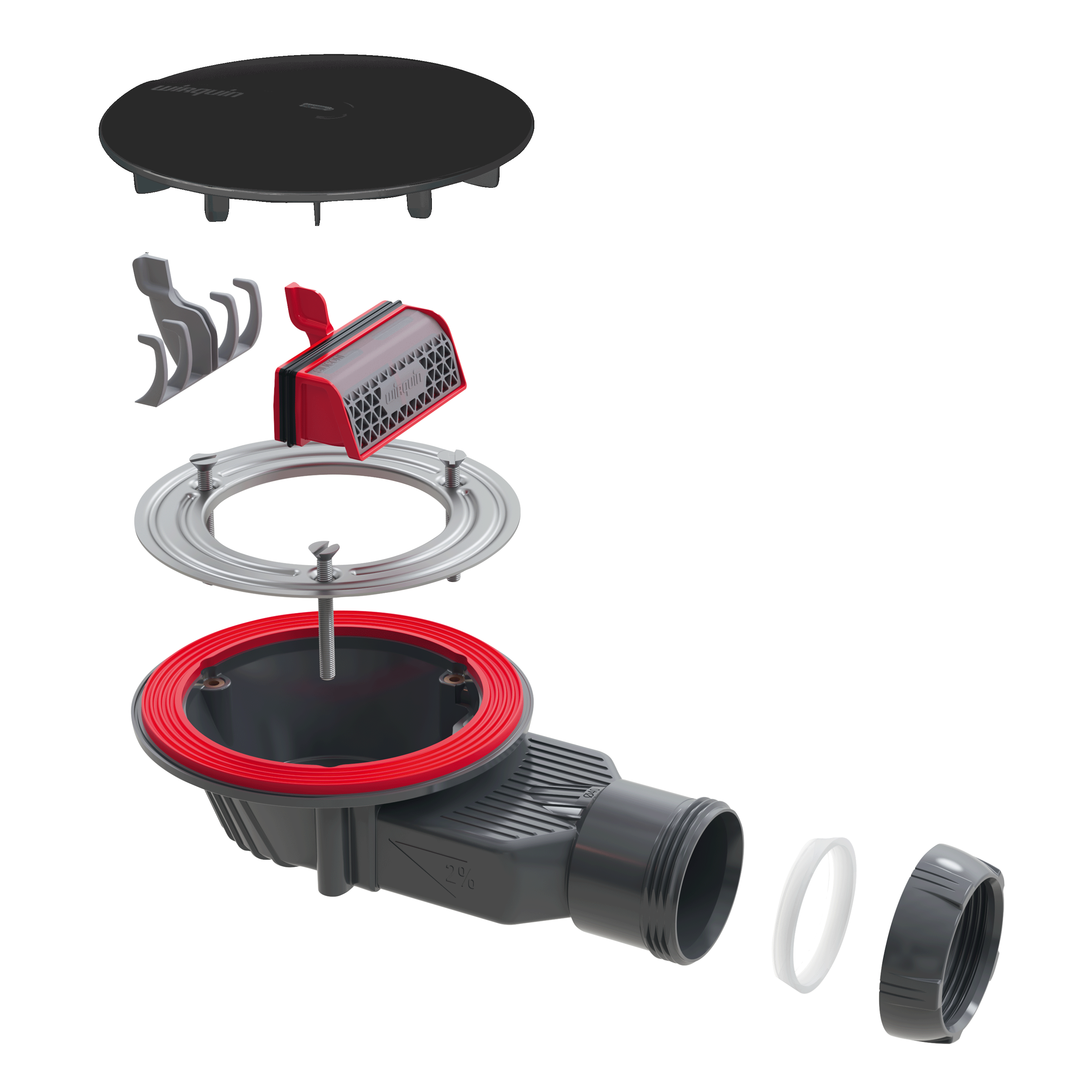 Syfon brodzika 90 mm czarny WIRQUIN - 8