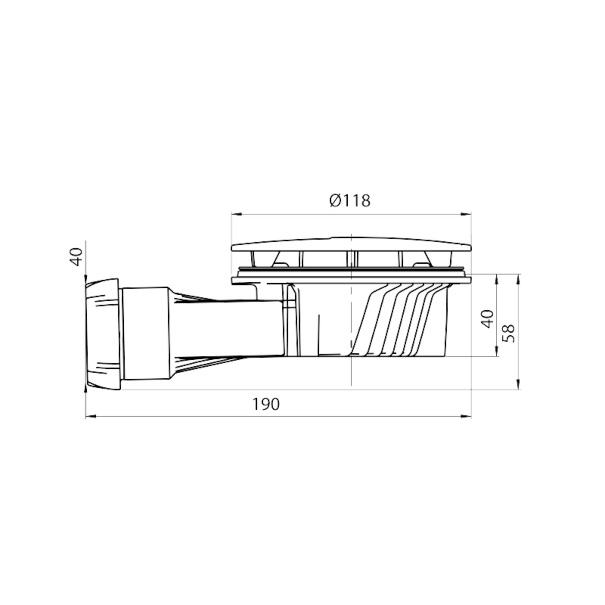 Syfon brodzika 90 mm czarny WIRQUIN - 2
