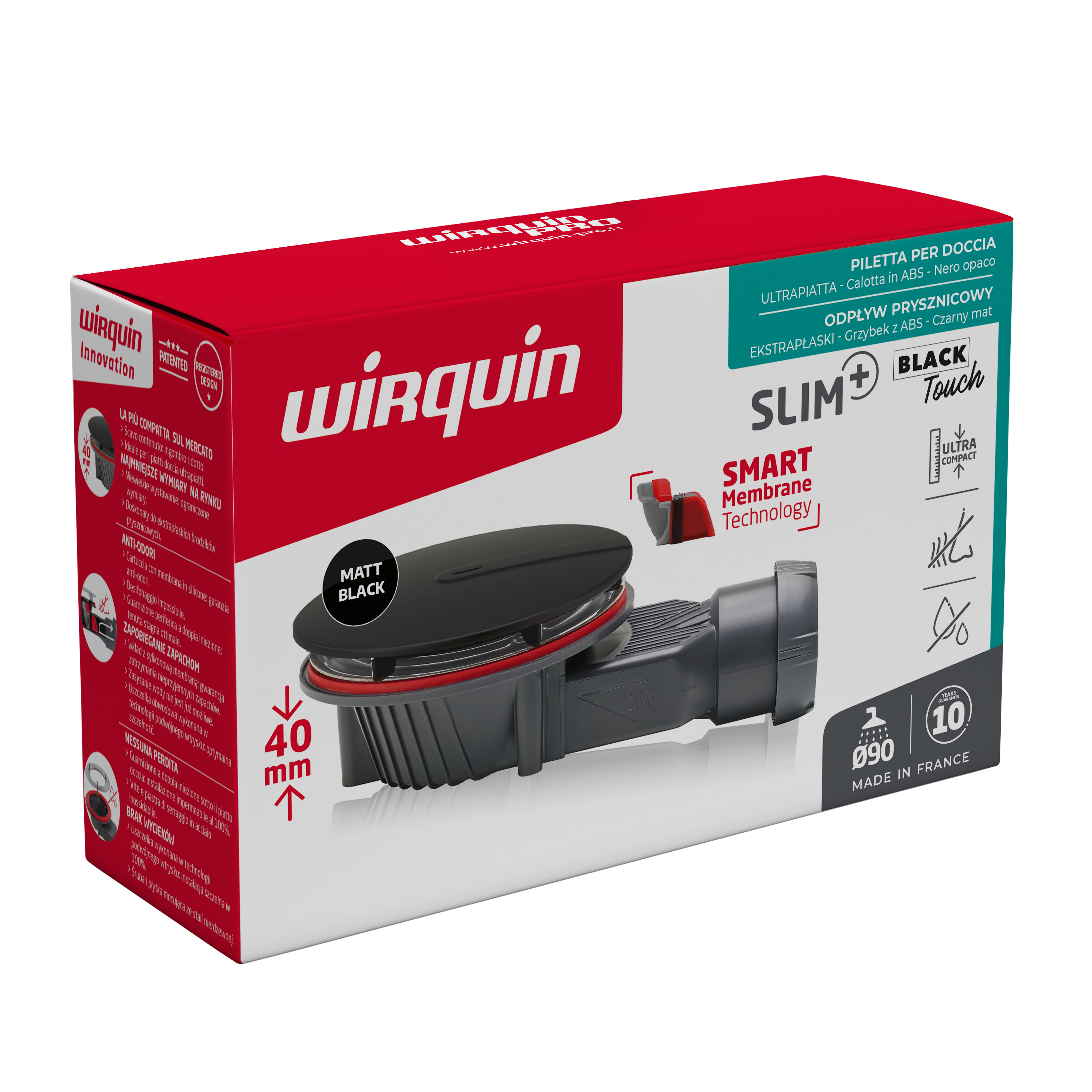 Syfon brodzika 90 mm czarny WIRQUIN - 9