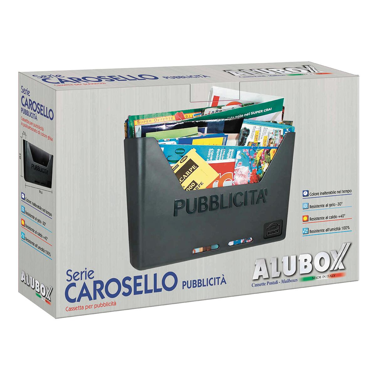 Cassetta porta pubblicità Carosello L 355 x P 75 x H 255 mm colore grigio / argento - 4