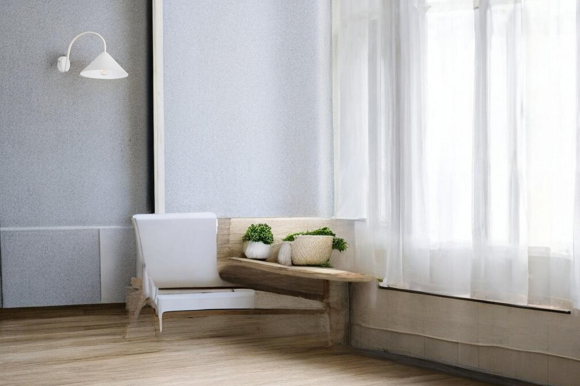 Aplique farol con 1 luz e14 de color blanco