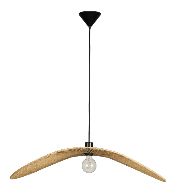 Lámpara de techo colgante de fibra natural beige 1 luz E27 Siruela 80 cm de ancho