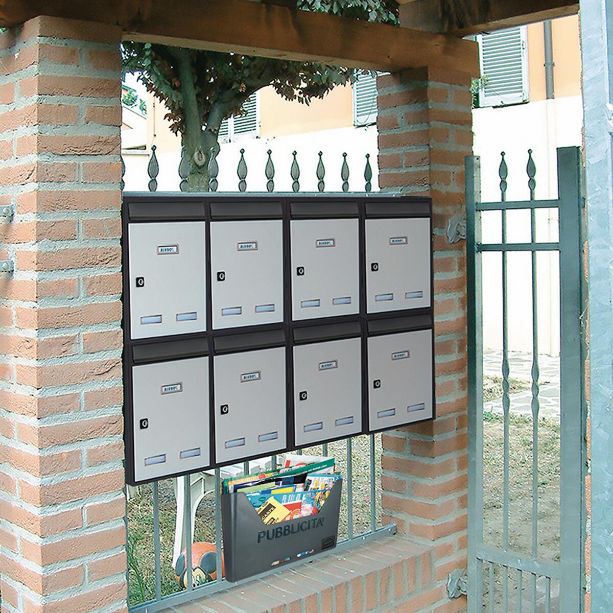 Cassetta porta pubblicità Carosello L 355 x P 75 x H 255 mm colore grigio / argento - 2
